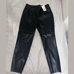 Zara black leather pants